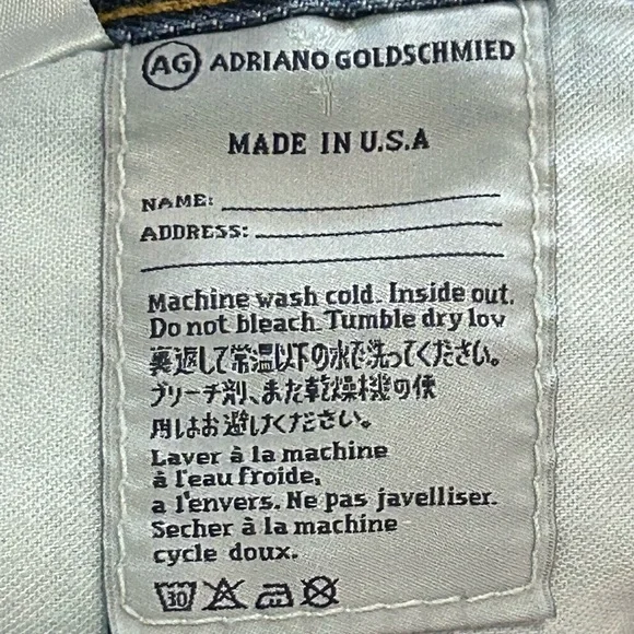 Adriano Goldschmied AG Jeans The Hero Mens Relaxed Fit Size 38x34 (38x30) USA - Picture 7 of 11